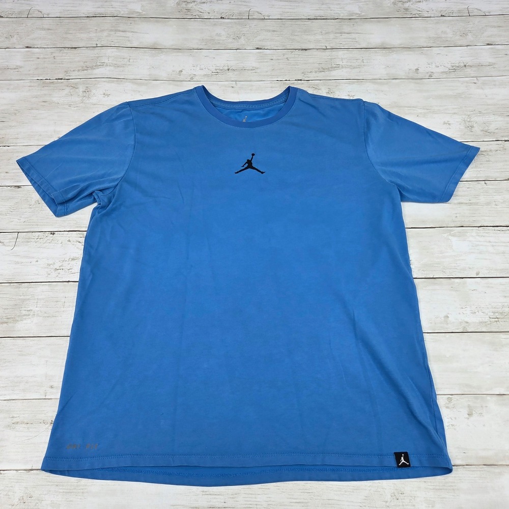 Jordan T-Shirt Mens Large Blue Got Six On It Graphic Dri-FIT Jumpman 878384-481
